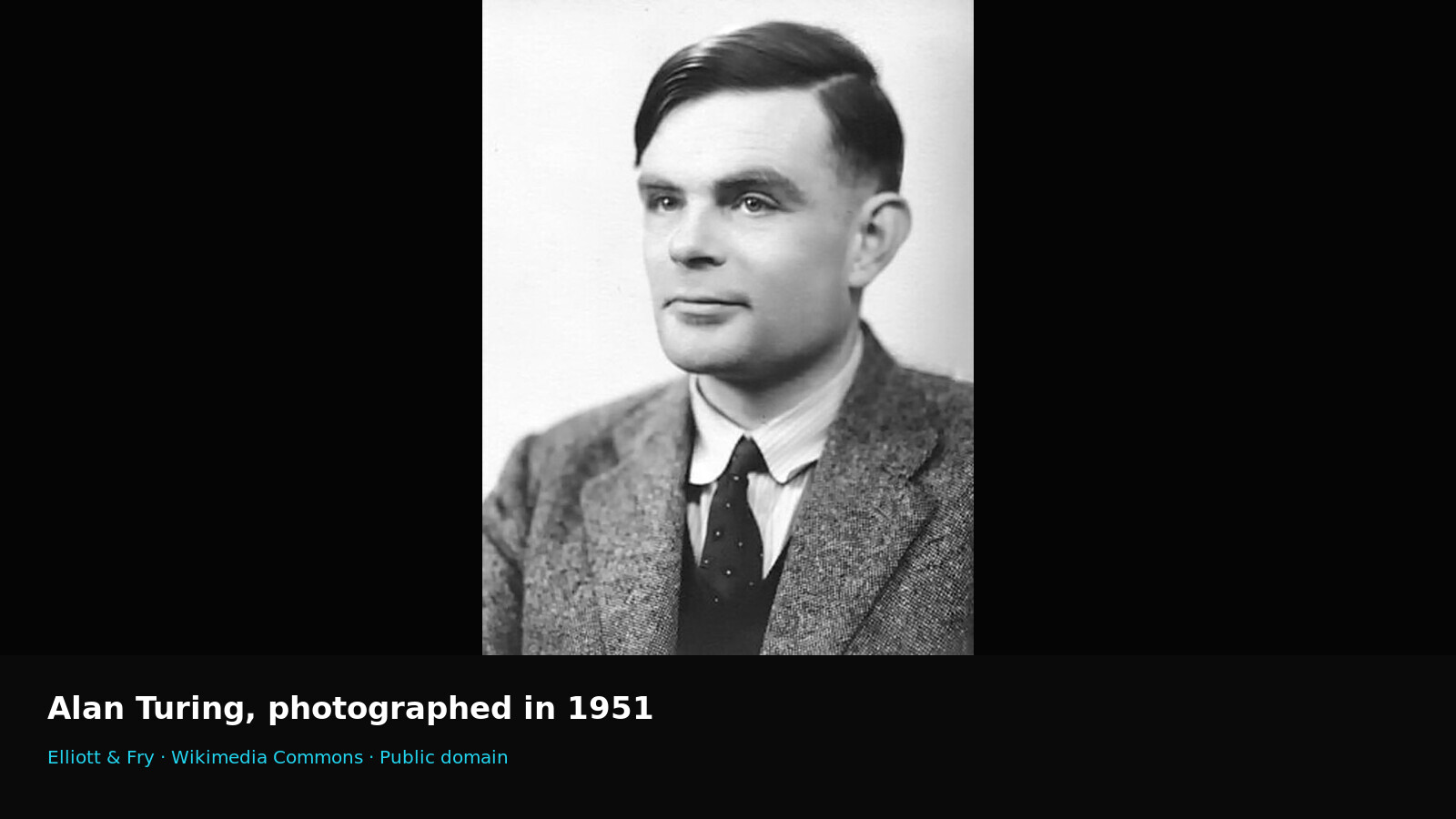 Alan Turing photographed in 1951
