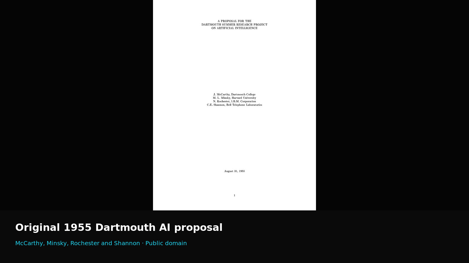 The original 1955 Dartmouth artificial-intelligence proposal