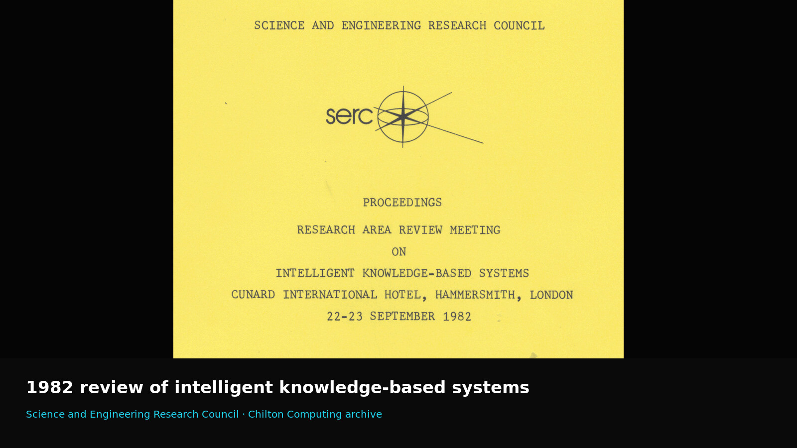The official 1982 review of intelligent knowledge-based systems