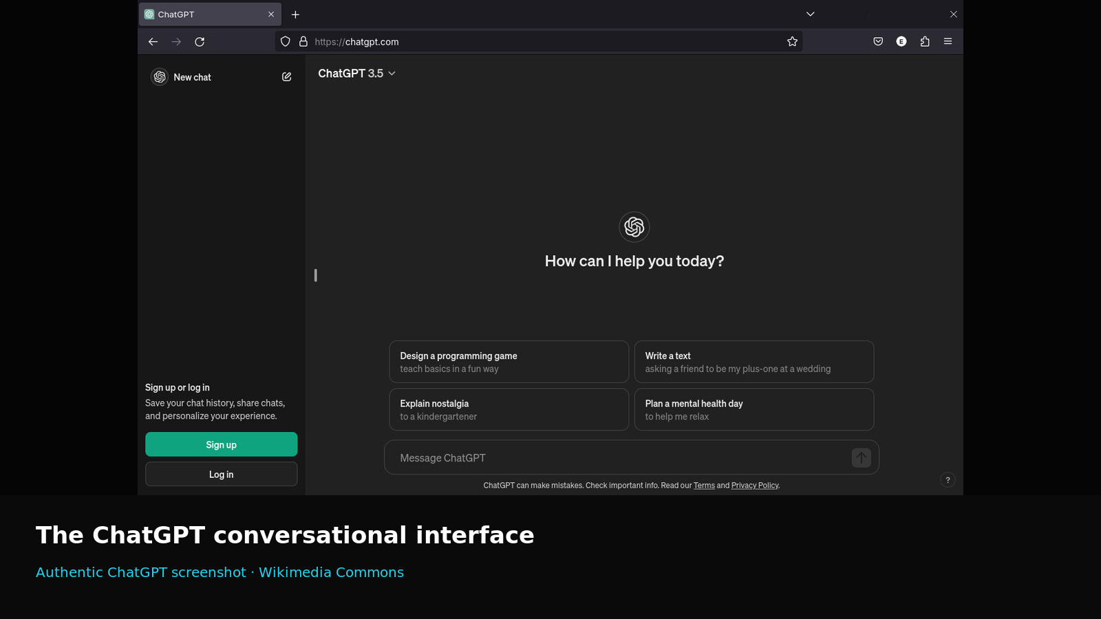 The real ChatGPT conversational interface